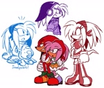 Size: 1739x1462 | Tagged: safe, artist:pagonmoon, amy rose, knuckles the echidna, species swap