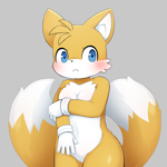 Size: 2000x2000 | Tagged: safe, artist:sum, miles "tails" prower, blushing
