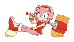 Size: 1248x702 | Tagged: safe, artist:seen023hey, amy rose, piko piko hammer