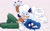 Size: 1280x805 | Tagged: safe, artist:firadoj, lanolin the sheep, dialogue, leaning back, looking at viewer, mouth open, open smile, simple background, sitting, smile, smiling at viewer, speech bubble, waving, waving at viewer