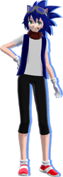 Size: 374x1048 | Tagged: safe, artist:nerey006, sonic the hedgehog, human, humanized, mmd