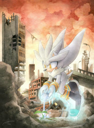 Size: 827x1122 | Tagged: safe, artist:finikart, silver the hedgehog