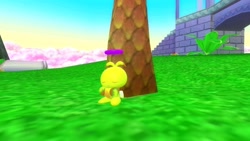 Size: 1366x768 | Tagged: safe, artist:undeadponysoldier, chao, sonic adventure 2, chao garden, chaobetes, cute, garry's mod, gmod, hero chao, sleeping, solo