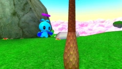 Size: 1366x768 | Tagged: safe, artist:undeadponysoldier, chao, sonic adventure 2, chao garden, chaobetes, cute, flying, garry's mod, gmod, happy, hero chao, solo