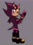 Size: 2048x2762 | Tagged: safe, artist:shad0wthe3dge, oc, oc:shaden the hedgehog, hedgehog, hybrid, boots, chameleon, fankid, fishnets, grey background, magical gay spawn, parent:espio, parent:shadow, parents:shadpio, simple background, solo, spiked bracelet