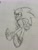 Size: 1536x2048 | Tagged: safe, artist:sorribu, sonic the hedgehog, hedgehog, frown, hand on hip, lidded eyes, line art, looking offscreen, male, monochrome, pencilwork, sketch, solo