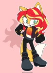Size: 1488x2048 | Tagged: safe, artist:fieldofcloverz, fox, mobianified, sunset shimmer