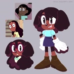 Size: 2048x2048 | Tagged: safe, artist:kanayanga, dog, cavalier king charles spaniel, connie maheswaran, female, mobianified, solo, steven universe (series)