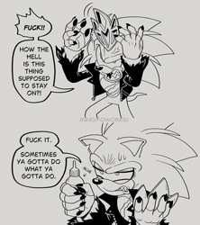 Size: 682x767 | Tagged: safe, artist:scourgefrontier, scourge the hedgehog, hedgehog, comic, dialogue, english text, male, solo