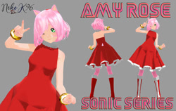Size: 1126x710 | Tagged: safe, artist:petite-neko-kitsune, amy rose, human, humanized, mmd