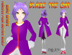 Size: 950x720 | Tagged: safe, artist:petite-neko-kitsune, blaze the cat, human, humanized, mmd