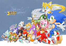 Size: 1069x748 | Tagged: safe, artist:finikart, amy rose, bark the polar bear, bean the dynamite, big the cat, blaze the cat, chaos, charmy bee, cheese (chao), chip, cream the rabbit, espio the chameleon, knuckles the echidna, marine the raccoon, mighty the armadillo, miles "tails" prower, nack the weasel, ray the flying squirrel, rouge the bat, shadow the hedgehog, silver the hedgehog, sonic the hedgehog, tikal, vector the crocodile, wisp