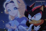Size: 1680x1146 | Tagged: safe, artist:artsriszi, maria robotnik, shadow the hedgehog, hedgehog, human, duo, female, male
