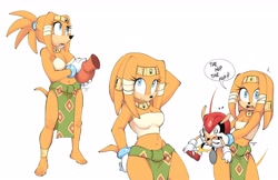 Size: 4096x2655 | Tagged: safe, artist:arantarisu_yamu, mighty the armadillo, tikal