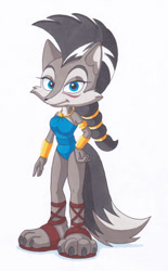 Size: 400x644 | Tagged: safe, artist:azumiangel, lupe the wolf, wolf, female, solo
