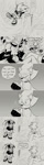Size: 478x1796 | Tagged: safe, artist:scourgefrontier, scourge the hedgehog, oc, oc:meta the hedgehog, comic, duo, english text, forest