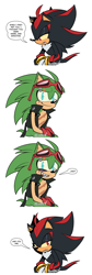 Size: 755x2242 | Tagged: safe, artist:scourgefrontier, scourge the hedgehog, shadow the hedgehog, hedgehog, comic, duo, english text, male