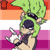 Size: 600x600 | Tagged: safe, artist:graves-yard, surge the tenrec, devil horns (gesture), icon, lesbian, lesbian pride, lesbian surge, looking at viewer, pride, pride flag, pride flag background, smile, solo