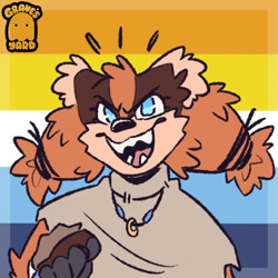 Size: 600x600 | Tagged: safe, artist:graves-yard, sticks the badger, ace, aro ace pride, aromantic, asexual, icon, looking at viewer, pride, pride flag, pride flag background, smile, solo