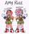 Size: 1668x1928 | Tagged: safe, artist:graves-yard, amy rose, echidna, hedgehog, clenched teeth, duality, female, hand on hip, looking at viewer, simple background, smile, solo, species swap, standing, waving, white background