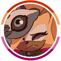Size: 2048x2048 | Tagged: safe, whisper the wolf, 2025, anonymous artist, edit, icon, lesbian, lesbian pride, mobius.social exclusive, pride, pride flag, solo