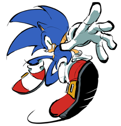 Size: 810x839 | Tagged: safe, artist:0dysseyre, sonic the hedgehog, 2025, looking at viewer, posing, simple background, smile, solo, white background