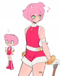 Size: 1624x2048 | Tagged: safe, artist:mei_fresita, amy rose, human, eared humanization, humanized