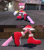 Size: 1280x1440 | Tagged: safe, artist:tailsshoes2020, amy rose, 3d, boots, bubblegum, chewing gum, close-up, feet fetish, fetish, gmod, gum, shoes, solo, stepping, street, stuck