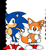 Size: 712x772 | Tagged: safe, artist:dsprite_e, miles "tails" prower, sonic the hedgehog, sonic the hedgehog 2, 2025, abstract background, classic sonic, classic tails, duo, flat colors, hands on hips, looking at viewer, smile, standing