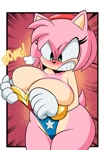 Size: 829x1200 | Tagged: suggestive, artist:grimphantom, amy rose, big breasts, thick thighs, thunder thighs, wide hips