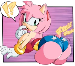 Size: 1200x1059 | Tagged: suggestive, artist:grimphantom, amy rose, big breasts, thick thighs, wide hips