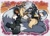 Size: 2048x1464 | Tagged: safe, artist:yesioarts, tangle the lemur, whisper the wolf, lemur, wolf, 2025, abstract background, duo, female, holding each other, lesbian, lesbian pride, looking at viewer, outline, pride, pride flag background, shipping, signature, tangle x whisper, watermark