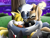 Size: 4000x3000 | Tagged: safe, artist:fartist2020, miles "tails" prower, tangle the lemur, whisper the wolf, fox, lemur, wolf, eyes closed, female, group, hugging, male, sleeping, tree