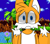 Size: 809x707 | Tagged: safe, artist:supernovae2468, miles "tails" prower, green hill zone, 2024, flat colors, frown, looking at viewer, needs more jpeg, palm tree, reaction image, screenshot background, solo, water
