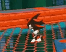 Size: 220x174 | Tagged: safe, editor:chaotic-muppet-gremlin, shadow the hedgehog, sonic heroes, 2023, 3d, animated, edit, gif, infinite loop, running, running in a circle, solo