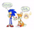 Size: 1156x1006 | Tagged: safe, artist:domi091, miles "tails" prower, sonic the hedgehog, 2025, arrow, cute, duo, english text, frown, holding hands, looking offscreen, simple background, smile, standing, thought bubble, white background