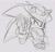 Size: 1600x1549 | Tagged: safe, artist:sereontea, sonic the hedgehog, 2025, alternate universe, greyscale, gun, holding something, looking at viewer, monochrome, pencilwork, sheriff outfit, signature, sketch, solo, traditional media