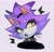 Size: 2048x1953 | Tagged: safe, artist:gappy_gloup, blaze the cat, 2025, beanbrows, bust, eyelashes, eyeshadow, grey background, lidded eyes, looking offscreen, mouth open, pink nose, punk, signature, simple background, solo, spiked collar