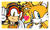 Size: 1106x668 | Tagged: safe, artist:genderfluiditee, charmy bee, miles "tails" prower, 2024, chaails, deviantart stamp, duo, gay, heart, looking at viewer, shipping, smile