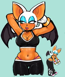 Size: 1620x1908 | Tagged: safe, artist:unaluu_0, rouge the bat, bat, female, riders outfit, solo
