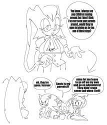 Size: 882x1032 | Tagged: safe, artist:huhermm, amy rose, miles "tails" prower, sonic the hedgehog, vanilla the rabbit