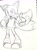Size: 1534x2048 | Tagged: safe, artist:omu_raiu1013, miles "tails" prower, fox, 2025, blushing, clenched fist, line art, male, mouth open, open smile, pencilwork, pointing, sketch, solo, standing, traditional media