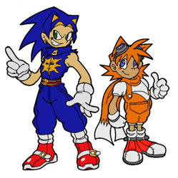 Size: 705x708 | Tagged: safe, artist:casinobunbun, miles "tails" prower, sonic the hedgehog, gijinka