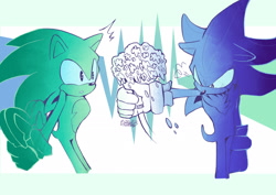 Size: 2048x1447 | Tagged: safe, artist:shardkn1ght, shadow the hedgehog, sonic the hedgehog, 2025, duo, flower, flower bouquet, gay, mlm pride, monochrome, offering flower, shadow x sonic, shipping, standing, top surgery scars, trans male, transgender