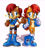 Size: 2390x2663 | Tagged: safe, artist:slliphylla, sally acorn, chipmunk, duo, female, outfit swap, sally's ringblader outfit, sally's vest and boots, self paradox