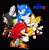 Size: 887x901 | Tagged: safe, artist:nonicpower, knuckles the echidna, miles "tails" prower, shadow the hedgehog, sonic the hedgehog, echidna, fox, hedgehog, male, movie style, quartet
