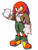 Size: 650x850 | Tagged: safe, artist:discommunicator, knuckles the echidna, aviator jacket, belt, clenched fists, clothes, frown, jacket, looking offscreen, one fang, shorts, simple background, solo, standing, white background