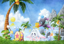 Size: 1024x701 | Tagged: safe, artist:finikart, chao, chao garden, dark chao, hero chao, neutral chao