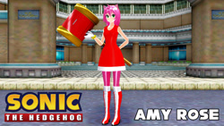 Size: 1192x670 | Tagged: safe, artist:nerey006, amy rose, human, humanized, mmd