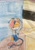 Size: 748x1068 | Tagged: safe, artist:espiofan273, oc, oc:florian the cat, cat, blue fur, eyes closed, floppy ears, hands on own head, hoodie, male, oc only, orange fur, red hair, shoes, sitting, socks, solo